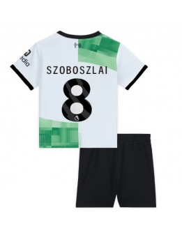 Otroški Nogometna dresi replika Liverpool Szoboszlai Dominik #8 Gostujoči 2023-24 Kratek rokav (+ hlače)